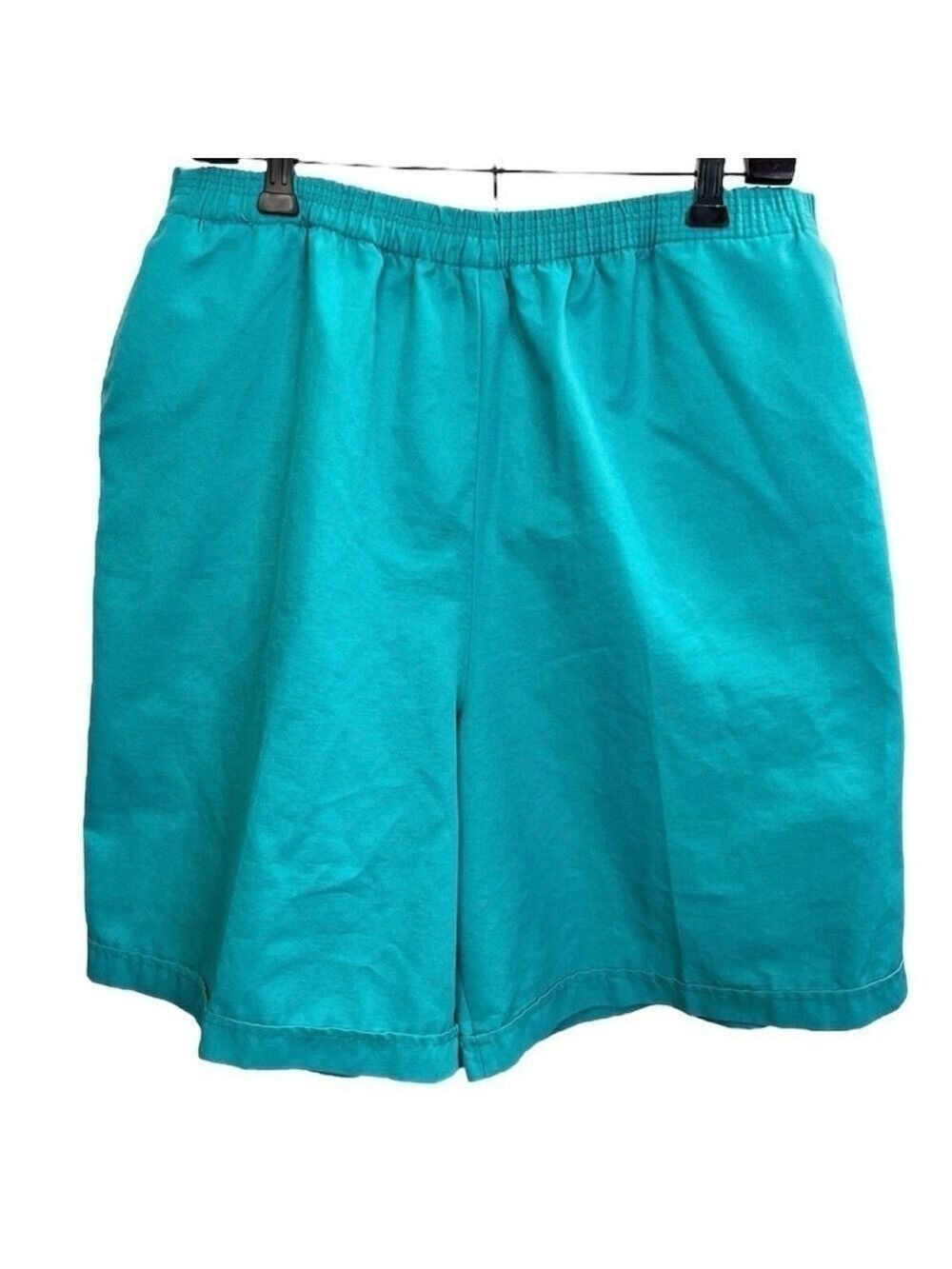 Vintage 5 Saisons high rise turquoise green pull on shorts XL